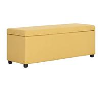 Ziaphsol Banc rembourré avec espace de rangement, 116 cm, jaune, polyester, boîte de rangement avec couvercle, pour couloir, salon, chambre à coucher, entrée, peu encombrant et bien rangé