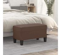 Ziaphsol Banc rembourré marron en cuir synthétique 70 x 35 x 41 cm - Banc de couloir comme repose-pieds ou banc de lit rembourré en mousse pour salle à manger couloir