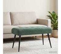Ziaphsol Banc rembourré vert mer avec piqûre à boutons - 80 x 40 x 46 cm - En velours - Robuste - Pour couloir, chambre à coucher, salon - Charge maximale : 110 kg