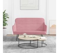 Ziaphsol Banc rose 110 x 76 x 80 cm en velours rembourré avec dossier et accoudoirs, structure en métal, pour salon, couloir, chambre et entrée, banc rembourré confortable