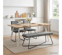 Ziaphsol Banc uni gris foncé velours 110 x 40 x 45 cm Banc en bois avec rembourrage en mousse pour couloir, chambre à coucher, salle à manger, capacité de charge de 110 kg
