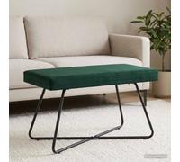 Ziaphsol Banc uni vert foncé en velours, 80 x 40 x 45 cm, cadre en bois, banc avec rembourrage en mousse, pieds en croix pour couloir, chambre à coucher, salon, 110 kg