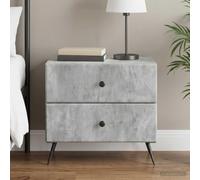 Ziaphsol Bedside Cabinet with Drawer Gray Concrete 62 x 34.5 x 47.5 cm Modern Nightstand with Storage Shelf for Bedroom Living Room Durable Wooden MDF Industrial Style