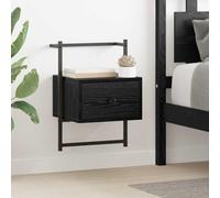 Ziaphsol Bedside Cabinet with Two Drawers Chêne Noir 35 x 30 x 51 cm Modern Rustic Nightstand with Storage for Bedroom Lounge and Living Room Durable Wooden and Metal Frame