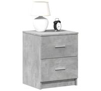 Ziaphsol Bedside Table with 2 Drawers Gray Concrete Finish 40x36x50 cm Durable Wooden Nightstand with Storage for Bedroom Living Room Modern Scandinavian Style