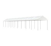 Ziaphsol Belvédère avec Toit Blanc 20,07x2,28x2,69 m en polyéthylène et Acier Robuste pour Espace extérieur Protection Ombre Soleil Pluie Usage Jardin Patio