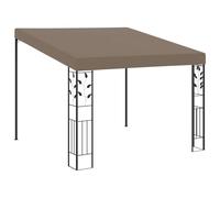 Ziaphsol Belvédère Mural 3x3x2,5 m Taupe Robuste en Acier Enduit Polyester pour Jardin extérieur terrasse Balcon abri pergola Protection