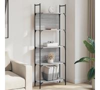 Ziaphsol Bibliothèque à 5 Niveaux Sonoma Gris 60,5x24x166,5 cm Meuble de Rangement Robuste pour Salon Bureau Chambre avec étagères Ouvertes pour Livres Magazines Objets décoration et Souvenirs