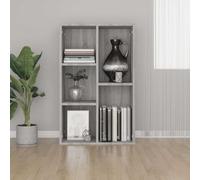Ziaphsol Bibliothèque Buffet en Bois d'ingénierie Gris Sonoma 50x25x80 cm Meuble de Rangement avec 5 Compartiments pour Salon Chambre Bureau ou entrée