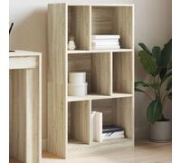 Ziaphsol Bibliothèque chêne Sonoma 57x28,5x107,5 cm en Bois d'ingénierie avec 6 Compartiments pour Rangement de Livres, Objets décoratifs, Bureau ou Salon, Facile à Fixer Murale