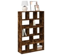 Ziaphsol Bibliothèque en chêne fumé 100 x 33 x 156,5 cm, matériau du bois, 13 compartiments, organisateur de rangement polyvalent pour livres, décoration, DVD, solution de rangement stable