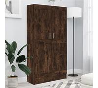 Ziaphsol Bibliothèque en chêne fumé 82,5 x 30,5 x 150 cm, matériau dérivé du bois, 4 compartiments, espace de rangement polyvalent, étagère à livres, idéale pour le salon, le bureau, la chambre à