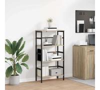 Ziaphsol Bibliothèque en chêne Sonoma 60 x 29,5 x 115 cm - 3 étagères - Style industriel - Construction robuste - Durable - Espace de rangement polyvalent pour bureau, salon