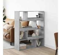 Ziaphsol Bibliothèque gris béton 100 x 33 x 125,5 cm, en matériau dérivé du bois, 8 compartiments, organiseur cube polyvalent pour livres, décoration, médias, support stable, idéale pour le salon, le