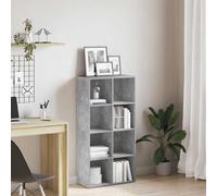 Ziaphsol Bibliothèque Gris béton 66x30x130 cm en Bois d'ingénierie avec 8 Compartiments, Meuble Polyvalent pouvant Servir de Buffet ou étagère de Rangement pour Salon, Bureau ou Chambre