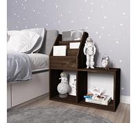 Ziaphsol Bibliothèque pour enfants en chêne fumé 71 x 30 x 78,5 cm avec 5 compartiments, porte-revues, porte-magazines, porte-brochures, porte-catalogue, porte-brochures, rangement pour coin lecture
