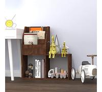 Ziaphsol Bibliothèque pour enfants, marron, chêne, 71 x 30 x 78,5 cm, avec 3 compartiments et 2 étagères ouvertes pour magazines, magazines, journaux, prospects, ordre dans la chambre d'enfant