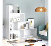 Ziaphsol Bibliothèque séparateur de pièce, blanche, 155 x 24 x 160 cm, en matériau dérivé du bois, 6 compartiments ouverts, organisateur de rangement cube polyvalent, pour salon, bureau
