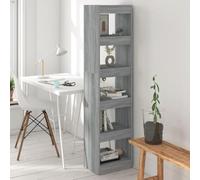 Ziaphsol Bibliothèque Sonoma Gris 40x30x166 cm Meuble de Rangement Multifonctionnel avec étagères pour Livres, Objets décoratifs ou cloison de séparation adaptée pour Salon Bureau Chambre