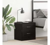 Ziaphsol Black Oak Finish Nightstand 40x30x40 cm Engineered Wood Bedside Table with Two Drawers for Bedroom, Living Room, Modern, Vintage, Scandinavian, Durable, Easy to Clean