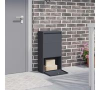 Ziaphsol Boîte à colis en acier anthracite 44 x 22 x 82 cm, avec système de fermeture et porte à charnière, pour boîte aux lettres, fente et livraison sûre en extérieur
