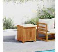 Ziaphsol Boîte à coussins d'extérieur en bois d'acacia massif 60 x 50 x 61 cm avec sac intérieur imperméable, ventilé, pour terrasse, balcon, jardin, piscine et ordre