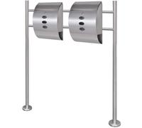 Ziaphsol Boîte à Lettre Double en Acier Inoxydable avec Support Mural pour courrier Postal extérieur Jardin Maison entrée sécurité Serrure clés Design Moderne Robuste
