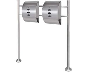 Ziaphsol Boîte à Lettre Double en Acier Inoxydable avec Support Mural pour courrier Postal extérieur Jardin Maison entrée sécurité Serrure clés Design Moderne Robuste