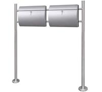 Ziaphsol Boîte à Lettre Double en Acier Inoxydable pour Support Mural extérieur Jardin Maison avec Serrure clés Porte-Journal capacité sécurisée