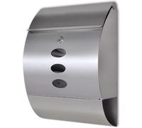 Ziaphsol Boîte aux lettres en acier inoxydable avec fenêtre de visualisation, serrure et deux clés, 30 x 12 x 40 cm, montage mural sur la maison, avec porte-journaux et fente aux lettres