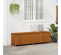 Ziaphsol Boîte de rangement de jardin en bois d'acacia massif 200 x 50 x 58 cm, résistante aux intempéries, avec poche intérieure, 2 vérins à gaz, espace de rangement pour coussins, coussins, outils