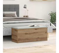 Ziaphsol Boîte de rangement en chêne Artisan - 90 x 35 x 35 cm - Avec couvercle pour ranger votre espace de rangement - Coffre à commode - Banc - Assise
