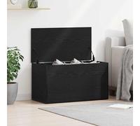 Ziaphsol Boîte de rangement noire aspect chêne en bois 84 x 42 x 46 cm avec couvercle pour l'ordre, comme commode, armoire, banc dans le salon, la chambre à coucher