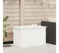 Ziaphsol Boîte de rangement pour coussins de jardin en acier - 80 x 50,5 x 50 cm - Blanc - Couvercle à vérin à gaz pour l'extérieur - Organiseur de rangement pour terrasse, jardin - Résistant aux