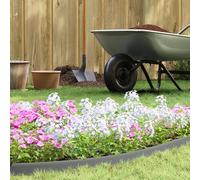 Ziaphsol Bordure de pelouse grise en plastique, 5000 x 4 x 5 cm, kit de délimitation de pelouse avec bord de 2000 cm et 150 clous pour parterres de jardin, résistant aux UV pour des lignes soignées