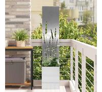 Ziaphsol Brise-vue de jardin en acier inoxydable - Argenté mat - 32 x 150 cm - Pour jardin, terrasse - Avec incrustations décoratives pour l'intimité