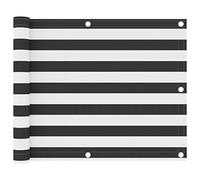 Ziaphsol Brise-vue pour balcon anthracite/blanc 75 x 600 cm, tissu Oxford imperméable avec revêtement en polyuréthane, protection UV, coupe-vent, corde en polyéthylène pour un montage facile sur la