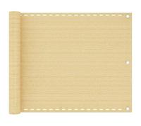 Ziaphsol Brise-vue pour balcon, beige, 75 x 300 cm, en polyéthylène haute densité, perméable aux UV et au vent, fixation facile, idéal pour balcon, terrasse, jardin, protège la vie privée, matériau