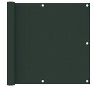 Ziaphsol Brise-vue pour balcon, vert foncé, en tissu Oxford robuste, 90 x 500 cm, imperméable, protection UV, coupe-vent, avec œillets en aluminium et corde pour un montage facile