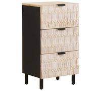 Ziaphsol Buffet avec tiroir en Bois de manguier Massif Finition Lavage Blanc Dimensions 40 x 33 x 75 cm pour Salon Salle à Manger avec Rangement Pratique et Design Moderne