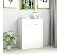 Ziaphsol Buffet blanc 60 x 30 x 75 cm, en bois dérivé du bois, armoire de rangement polyvalente avec 2 portes, commode pour salon, couloir, cuisine, armoire polyvalente pour votre maison