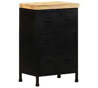 Ziaphsol Buffet de 47 x 35 x 76 cm en bois de manguier brut avec cadre en fer revêtu par pulvérisation de style industriel, idéal pour le salon, la salle à manger, le couloir ou le bureau, offre un