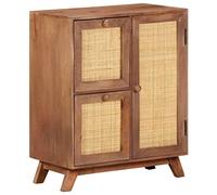 Ziaphsol Buffet en Bois de manguier Massif Dimensions 60x35x75 cm avec 2 tiroirs et Porte pour Salon Salle à Manger Cuisine Chambre