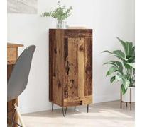 Ziaphsol Buffet en bois vieilli - 34,5 x 34 x 90 cm - Bois composite - Fer - Avec 1 porte - Pour salon, salle à manger, cuisine et couloir, design moderne, pieds en épingle à cheveux stables, durable