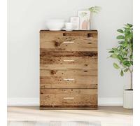 Ziaphsol Buffet en bois vieilli, 60 x 39 x 80 cm, commode avec 4 tiroirs pour salle à manger, salon, cuisine et couloir, espace de rangement moderne, buffet, plan de rangement, design durable