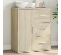 Ziaphsol Buffet en chêne Sonoma 60 x 31 x 70 cm, en bois dérivé du bois, cabinet de rangement robuste, buffet polyvalent avec espace de rangement, idéal pour le salon, la cuisine, le bureau