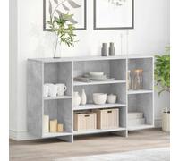 Ziaphsol Buffet Gris béton en Bois d'ingénierie 120x30x75 cm avec étagères, Meuble de Rangement Moderne pour Salon Salle à Manger Cuisine entrée ou Chambre