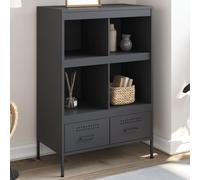 Ziaphsol Buffet haut - Anthracite - 68 x 39 x 101,5 cm - En acier robuste - Espace de rangement polyvalent - Pieds réglables - Style industriel - Buffet durable pour salon, chambre à coucher