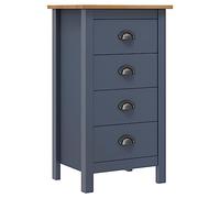 Ziaphsol Buffet Hill Gris en Bois de pin Massif 46x35x80 cm avec 4 tiroirs, Meuble de Rangement élégant pour Salon Salle à Manger Cuisine entrée ou Chambre