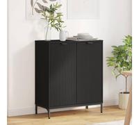 Ziaphsol Buffet noir 69,5 x 33 x 82 cm, en matériau dérivé du bois, étagère sur pied, avec 2 portes, pour cuisine, salon, salle à manger, capacité de charge de 60 kg, design moderne